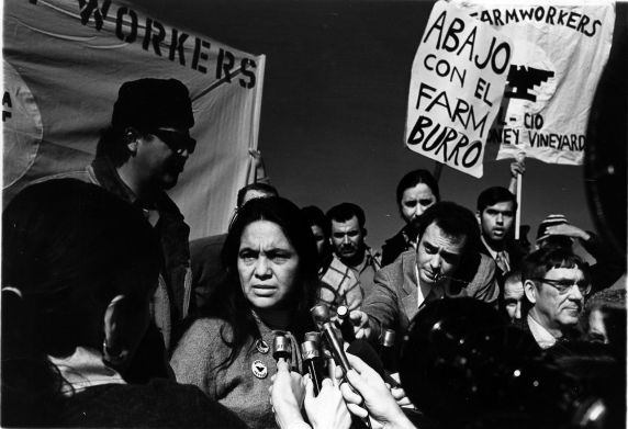 Dolores Huerta, 1972 Farm Bureau National Convention in Los Angeles.